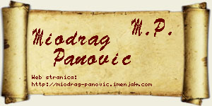 Miodrag Panović vizit kartica
